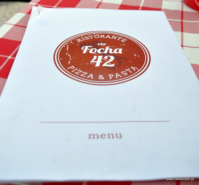 Kraków - Focha 42 - menu