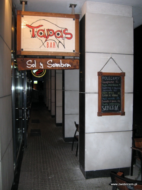 Warszawa - Sol y Sombra - Tapas Bar menu