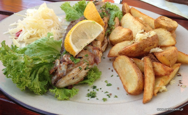 Morawy - Brno - Restaurace U Kotvy- Pstrąg ziemniakami z czosnkiem