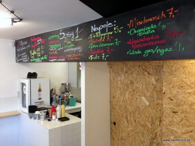 Kraków - Omom - menu i wnętrze