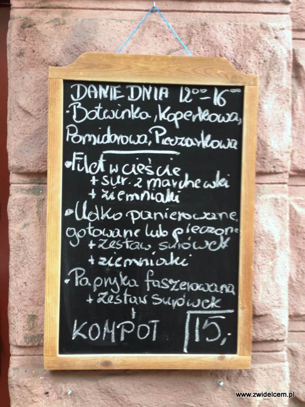 Kraków - Kuchnia u Doroty - menu na zewnątrz