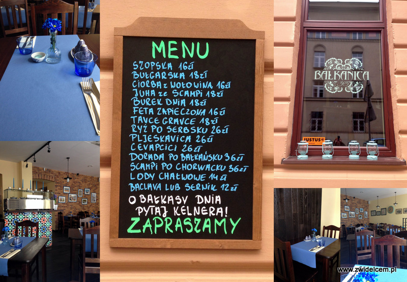 Kraków - Bałkanica - menu i wejście